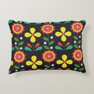 Vintage retro vintage flower vertical lines seamle decorative cushion