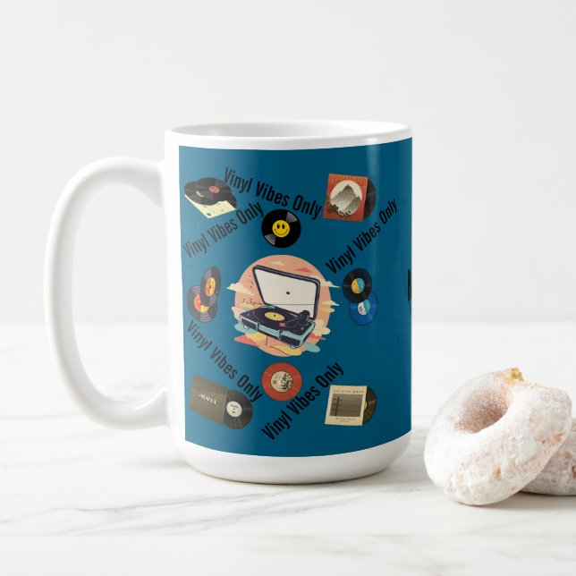 vintage retro vinyl Mug (With Donut)