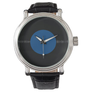 Vintage Retro Vinyl Record (Blue) Watch