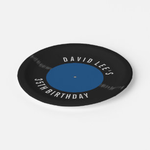 Vintage Retro Vinyl Record Personalised Party Paper Plate