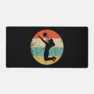 Vintage Retro Volleyball Player Desk Mat