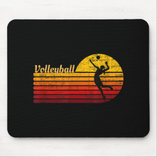 Vintage Retro Volleyball Player Graphic Mouse Pad