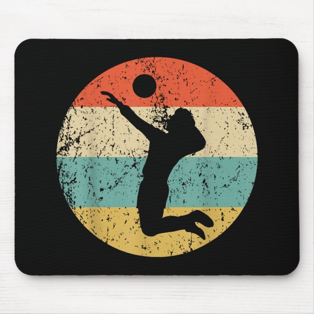 Vintage Retro Volleyball Player Mouse Pad (Front)