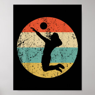 Vintage Retro Volleyball Player Poster