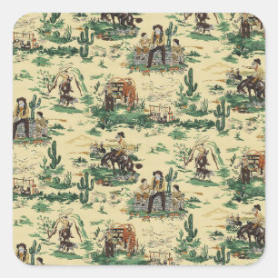 Vintage Retro Wallpaper Western Cowboy Stickers
