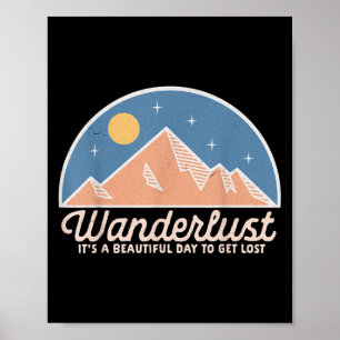 Vintage Retro Wanderlust Quote Hippie Nature Lover Poster