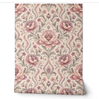 Vintage Retro Watercolor Peony Floral Seamless Wallpaper