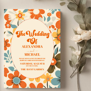 Vintage Retro Wedding  Invitation