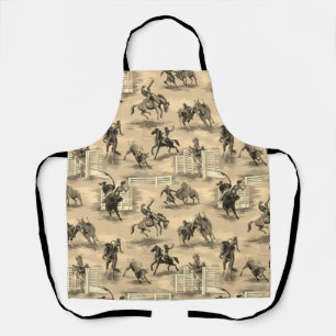 Vintage Retro Western Rodeo Cowboy Apron