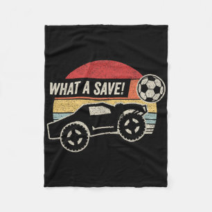 Vintage Retro What A Save! Rocket Rc Soccer Car Ga Fleece Blanket