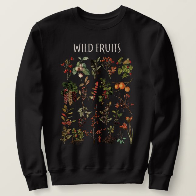 Vintage Retro Wild Fruit Botanical Chart  Sweatshirt (Design Front)