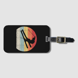 Vintage Retro Winter Sports Skiing Luggage Tag