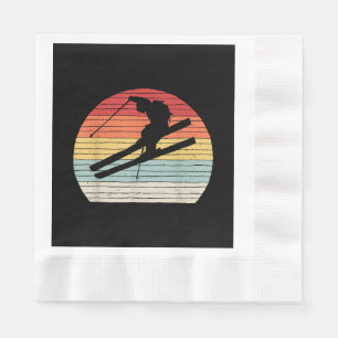 Vintage Retro Winter Sports Skiing Napkin
