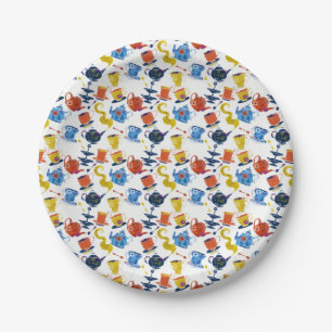 Vintage Retro Winter Whimsical Tea Party Paper Plate