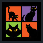 Vintage Retro Witch Black Cat Halloween Pop Art Poster<br><div class="desc">Vintage and Retro Witches Black Cats Halloween Pop Art. Funny Halloween costume design to wear when you go Trick or Treat. This creepy and freaky merchandise is great for a spooky night Halloween party with scary ghost or horror movie theme. Go well with your Halloween decoration of Jack O Lantern...</div>