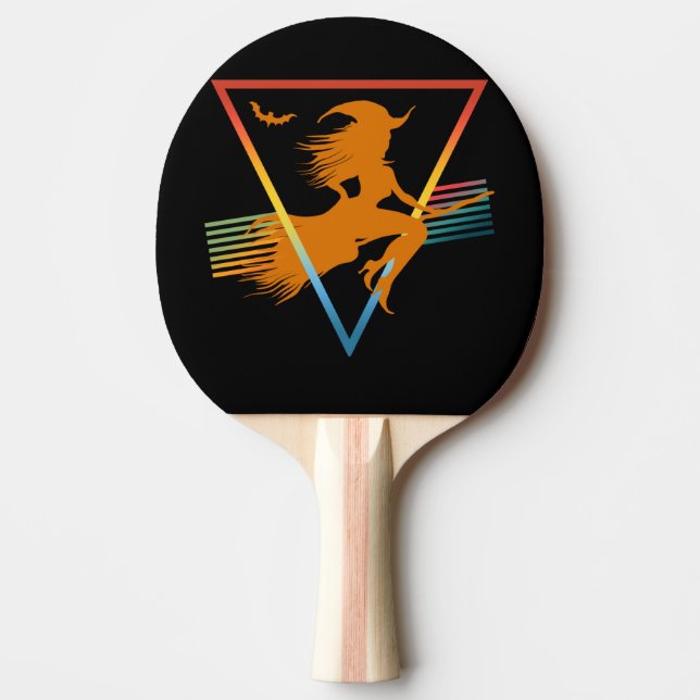 VINTAGE RETRO WITCH PING PONG PADDLE (Front)