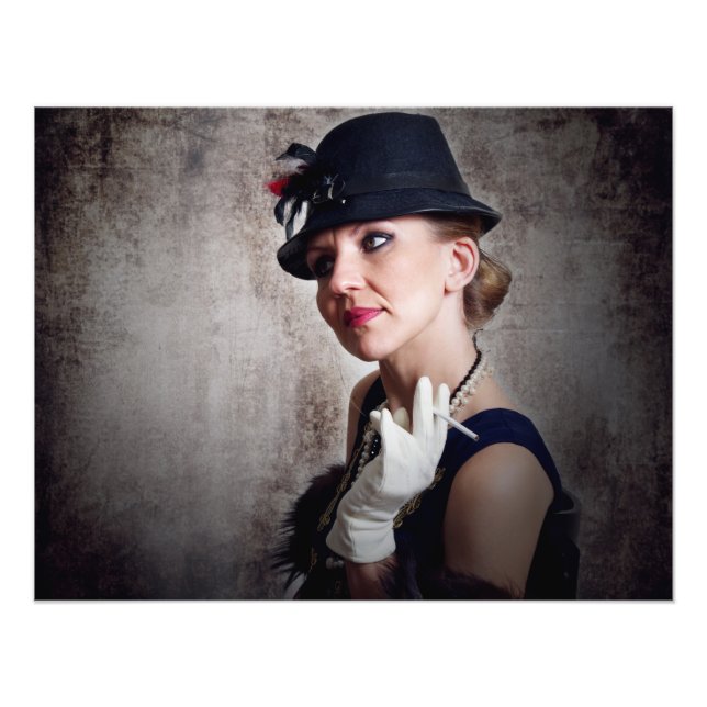 Vintage retro woman photo print (Front)