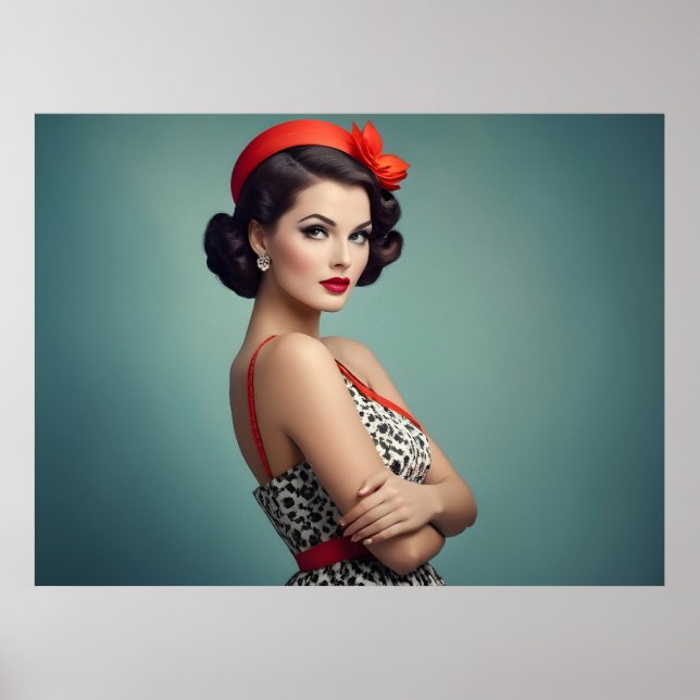 Vintage retro woman poster (Front)