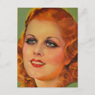 Vintage Retro Women 20s Movie Star Cover Girl Postcard