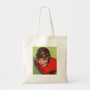 Vintage Retro Women Football Gridiron Girl Tote Bag