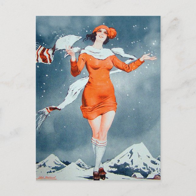 Vintage Retro Women French Vie Parisienne Postcard (Front)