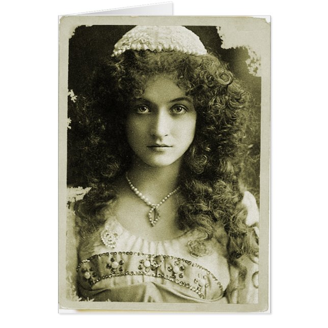 Vintage Retro Women Sepia Portrait 20s Woman (Front)