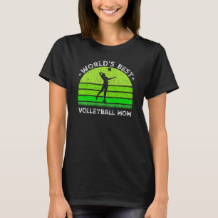 Vintage Retro World S Best Volleyball Mum Silhouet T-Shirt