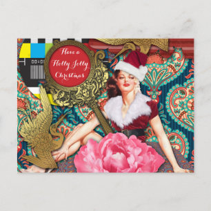 Vintage Retro Xmas Santa Holiday Postcard