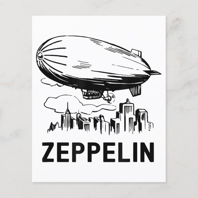 Vintage Retro Zeppelin - Dirigible Airship Sketch (Front)
