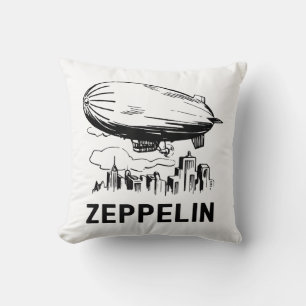 Vintage Retro Zeppelin - Dirigible Airship Sketch Cushion