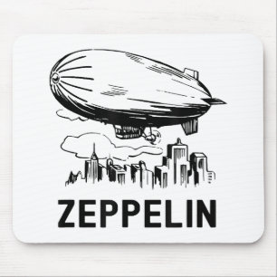 Vintage Retro Zeppelin - Dirigible Airship Sketch Mouse Pad