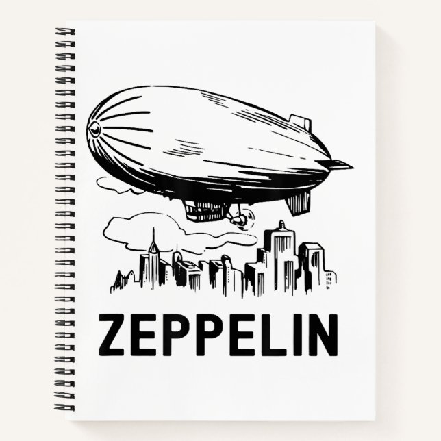 Vintage Retro Zeppelin - Dirigible Airship Sketch Notebook (Front)