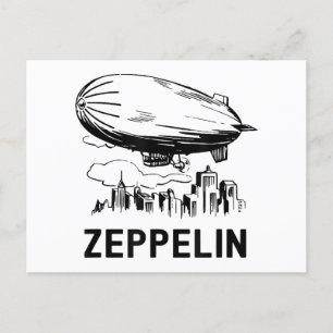 Vintage Retro Zeppelin - Dirigible Airship Sketch Postcard