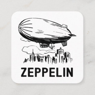 Vintage Retro Zeppelin - Dirigible Airship Sketch Square Business Card