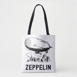 Vintage Retro Zeppelin - Dirigible Airship Sketch Tote Bag