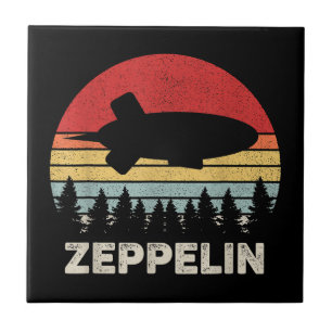 Vintage Retro Zeppelin Shirt Dirigible Airship Ceramic Tile
