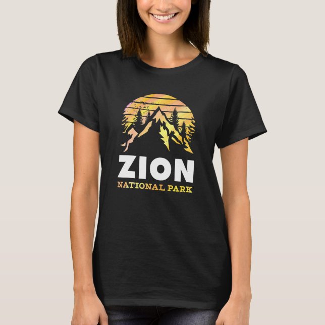 Vintage Retro Zion National Park Utah T-Shirt (Front)