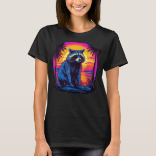 Vintage Retrowave Synthwave 80s Vaporwave Racoon T-Shirt