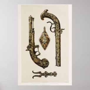 Vintage Revolver Illustration Poster