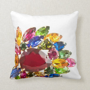 Vintage Rhinestone Throw Pillow