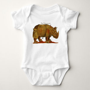 Vintage Rhino Durer's Rhinoceros Antique Baby Bodysuit