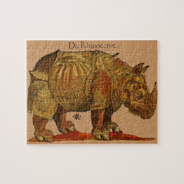 Vintage Rhino Durer's Rhinoceros Antique Jigsaw Puzzle (Horizontal)