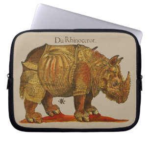 Vintage Rhino Durer's Rhinoceros Antique Laptop Sleeve