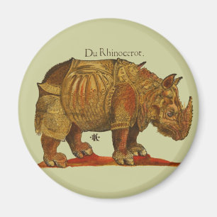 Vintage Rhino Durer's Rhinoceros Antique Magnet