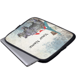 Vintage rhino laptop sleeve