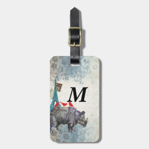 Vintage rhino luggage tag