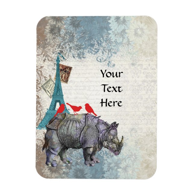 Vintage rhino magnet (Vertical)