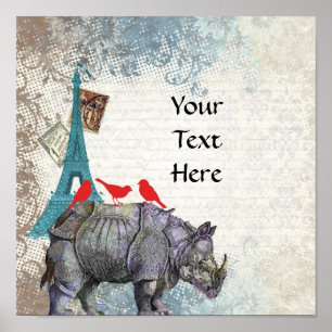 Vintage rhino poster