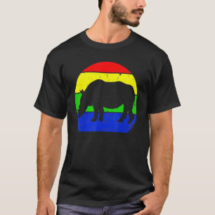 Vintage Rhino Retro Rhino Animal Silhouette 60s 70 T-Shirt