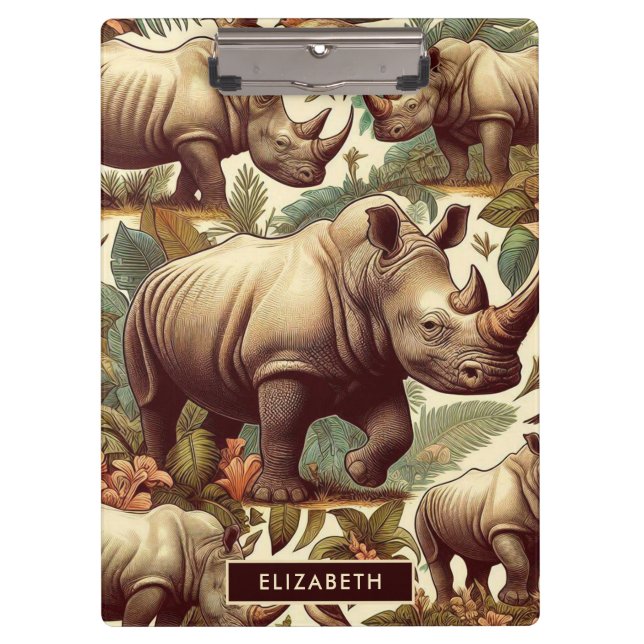 Vintage Rhino Seamless Clipboard (Front)